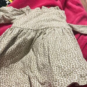 Carter's Cream and Brown Leopard Print Dress